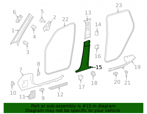 Center pillar trim lower left Mercedes GLC 16-22 beige