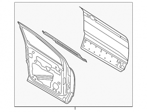 Door assembly front left Ford Escape MK3 13- keyless, overlay with code, red RR, butt