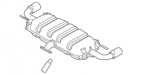 Muffler rear part with barrel Mazda CX-5 18-22 AWD 2.5