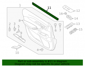 Glass seal inner door front right Mazda CX-9 16-