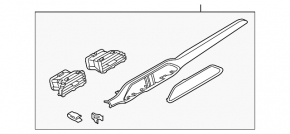 Front panel trim with deflectors, right, Mazda CX-9 16-19 Grand Touring, Signature, gray