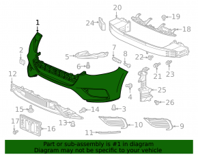 Front bumper bare Honda Insight 19-22 dented