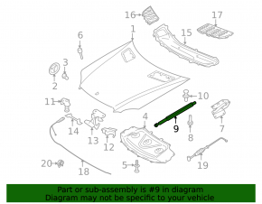 Bonnet shock absorber left Mercedes W164 ML