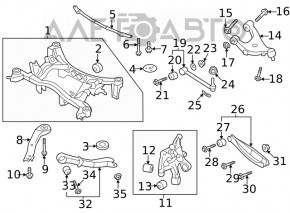 Rear subframe burr right Subaru Impreza 17- GK
