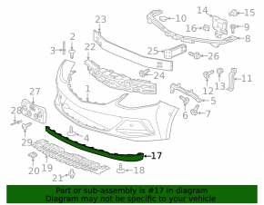 Chevrolet Volt 16-19 Front Bumper Lip Extension, 3 Pieces, Scratched