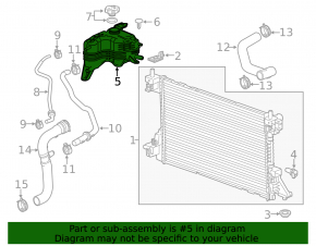 Chevrolet Volt 11-15 engine cooling expansion tank with cap
