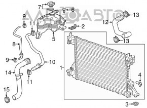 Chevrolet Volt 11-15 engine cooling expansion tank with cap