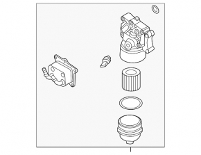 Engine oil filter housing with cooler Kia K5 21-24 1.6T with cover