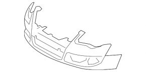 Bare front bumper VW Passat 06-08 for parking sensors, for washers