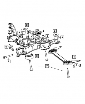 Subframe burr front right Chrysler 200 11-14