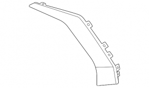 Left front bumper trim for BMW X7 G07 23-25 restyling, M package, gloss black