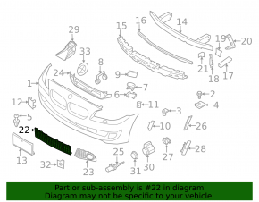 Lower grille front bumper central BMW 5 F10 11-16 M Pack without radar SIGNEDA
