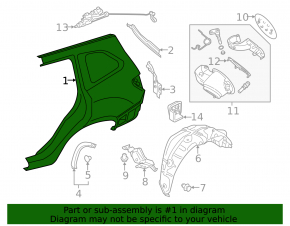 Rear right wing Subaru Forester 19- SK