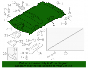 Mini Cooper Countryman R60 10-16 Headliner Without Sunroof Ser