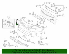 Front bumper towing hook plug left Toyota Prius V 12-14 prerest