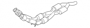 Intake pipe with catalytic converters VW Passat b8 16-19 USA 3.6