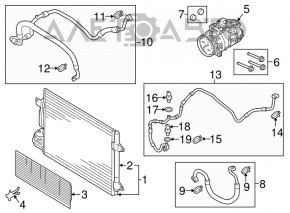 Air conditioning radiator condenser VW Beetle 12-19