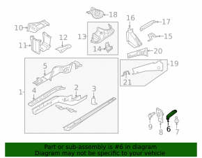 Lower left side member reinforcement VW Tiguan 09-18