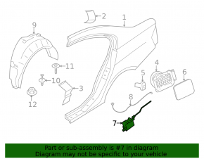 Fuel filler flap lock BMW 3 F30 4d 12-18