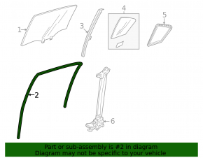 Rear left window seal for Honda Accord 13-17