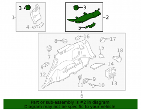 Rear pillar trim left rear Kia Sorento 16-18 gray