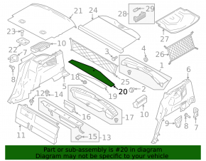 Rear trunk floor small Ford C-max MK2 13-18 Energi, black