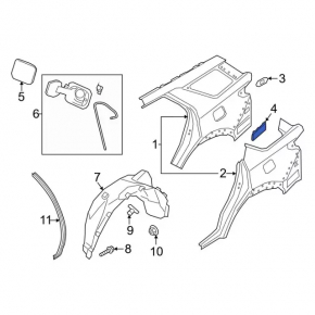 Left ventilation shield Ford Explorer 20 - broken