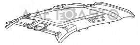Ford Escape MK4 20-22 headliner for panoramic windows, beige, needs cleaning, creases