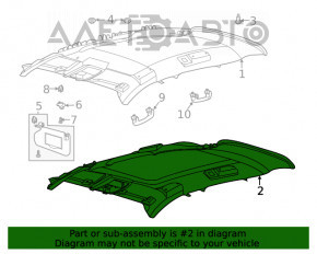 Ford Escape MK4 20-22 headliner for panoramic windows, beige, needs cleaning, creases