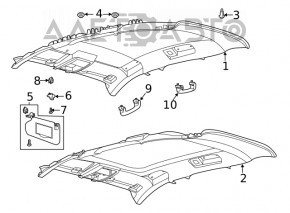 Ford Escape MK4 20-22 headliner for panoramic windows, beige, needs cleaning, creases
