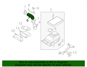 Air duct for filter VW Passat b7 12-15 USA 3.6