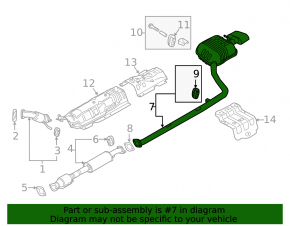 Rear muffler with barrel for Hyundai Sonata 15-17 2.4 SE