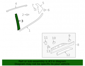 Door trim side rear right Chevrolet Bolt EV 17-23 front