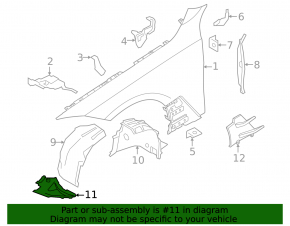 Front right lower fender liner for BMW 4 Series G26 22-26 M Sport