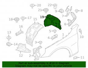 Front right rear fender liner for BMW 5 G60 24-25 Fender & liner
