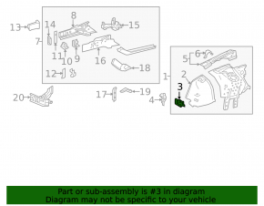 Front fender apron bracket, left Lexus IS 21-25
