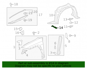 Mudguard front bumper left Lexus UX200 UX250h 19-