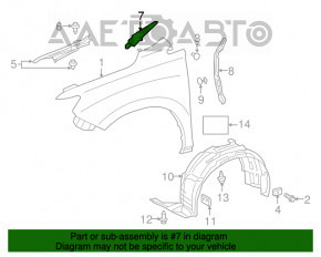 Left windshield wiper seal for Lexus RX350 RX450h 10-15