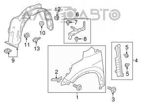 Front left fender Honda CRV 12-16