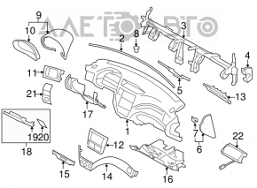 Passenger knee pad for Subaru Forester 2013 SH