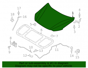 Hood bare Hyundai Ioniq 18 - aluminum