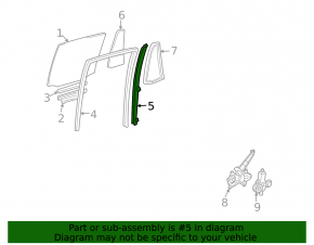 Rear left door glass guide Lexus GX470 03-09