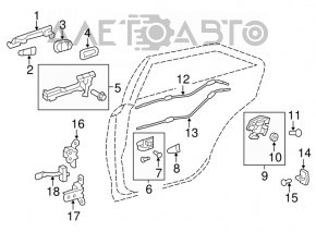 Toyota Camry v50 12-14 rear left door stop