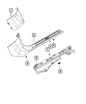 Jeep Grand Cherokee WL 21-25 front right door sill plate, black with chrome insert