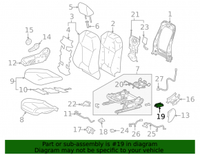 Black rear left passenger seat runner cover for Toyota Rav4 19-25