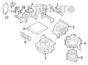 Heater housing bare left Subaru Impreza 17-23 GK