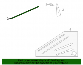 Door-glass molding, central front left, Honda CRZ 11-16