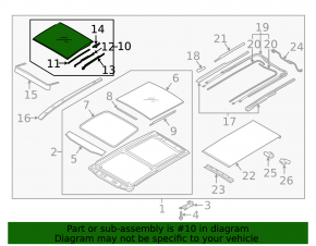 Main sunroof glass Kia Sorento 16-19