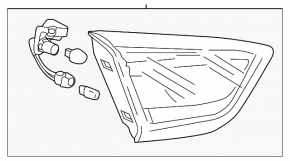Right inner trunk lid light for Chevrolet Cruze 16-