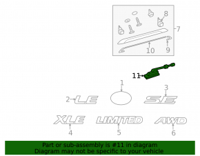 Toyota Highlander 14-19 keyless trunk release button